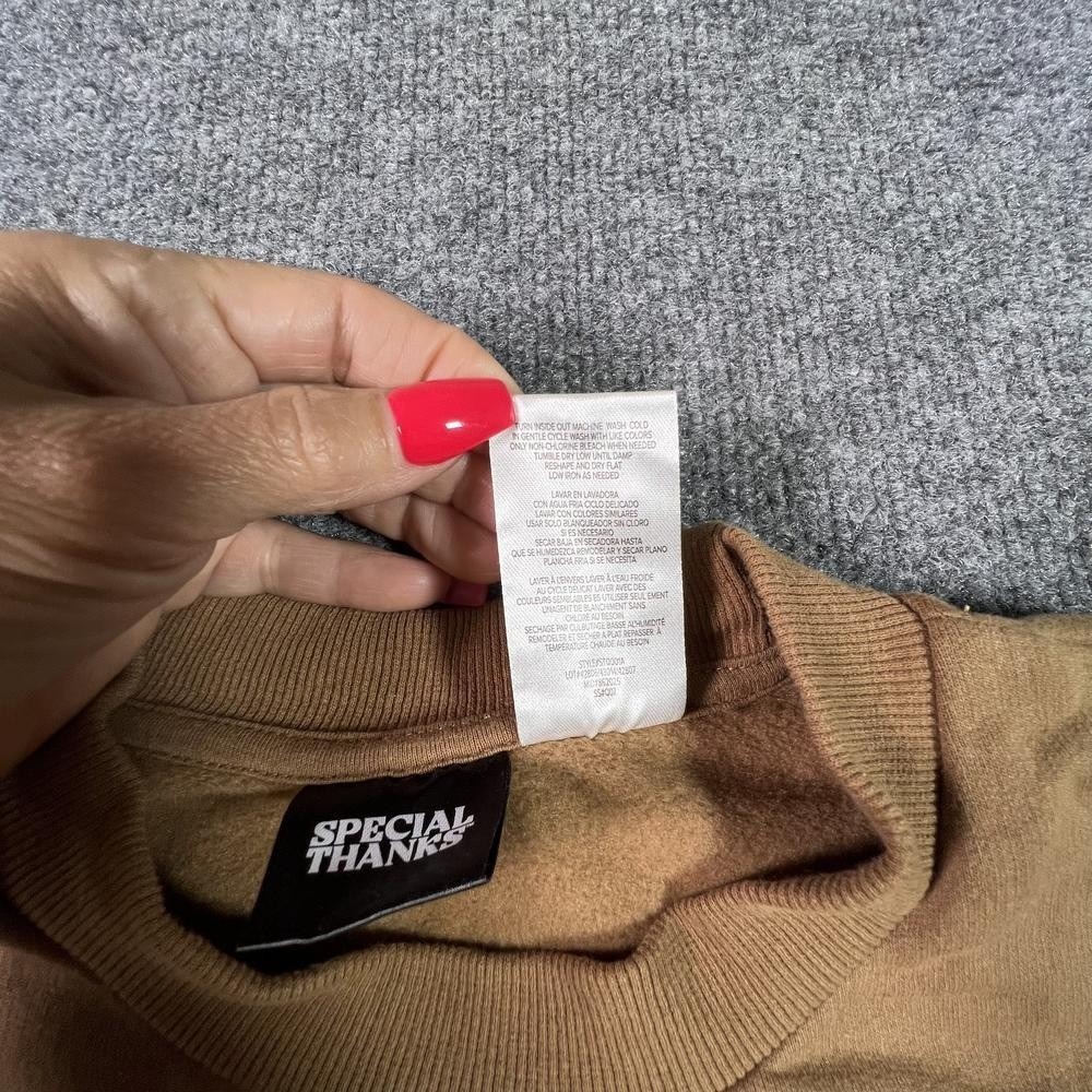 Special Thanks "Howdy" Sweatshirt Women's L Brown Cotton Fleece-Lined Hiking - Picture 7 of 10